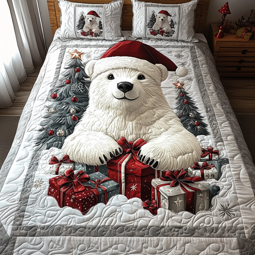 Arctic Cheer 3-Piece Quilted Bedding Set NCU0DV1986