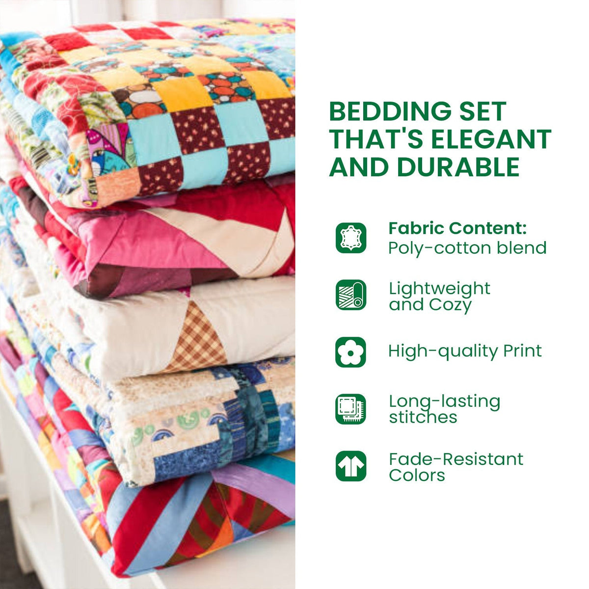 Cozy Claus Cabin 3-Piece Quilted Bedding Set NCU0DV1729