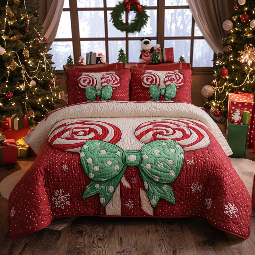 Christmas 3-Piece Quilted Bedding Set NCU0VT261