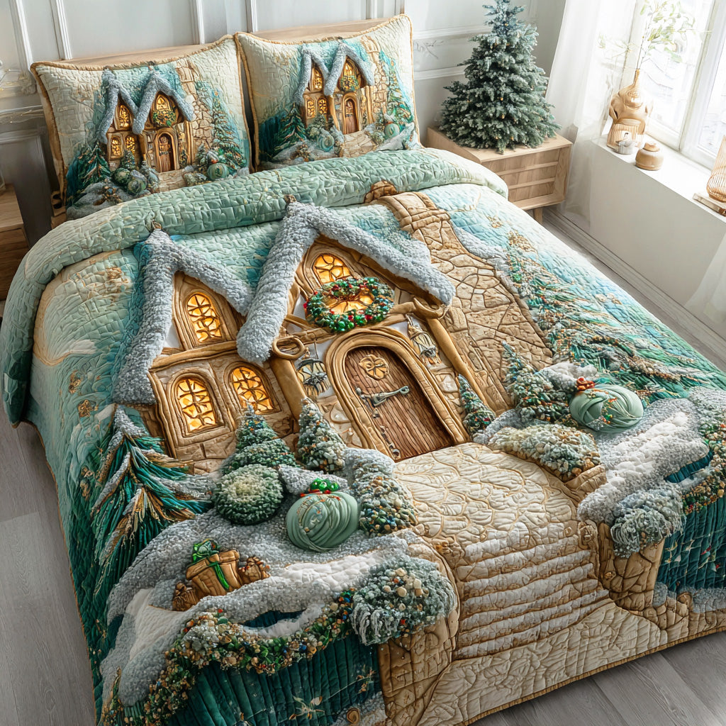 Crystal Morning 3-Piece Quilted Bedding Set NCU0TD1106