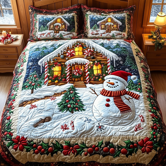 Enchanted Christmas Eve 3-Piece Quilted Bedding Set NCU0DV1730