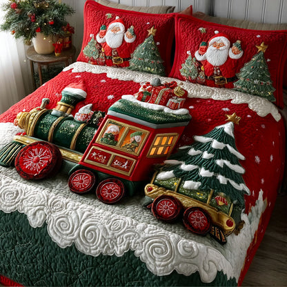 Sleigh-on-Rails 3-Piece Quilted Bedding Set NCU0PT9129