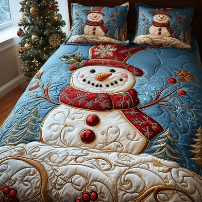 Snowy Cheer 3-Piece Quilted Bedding Set NCU0DV1762