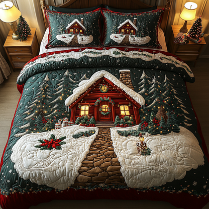 Winter Cabin 3-Piece Quilted Bedding Set NCU0DK9842
